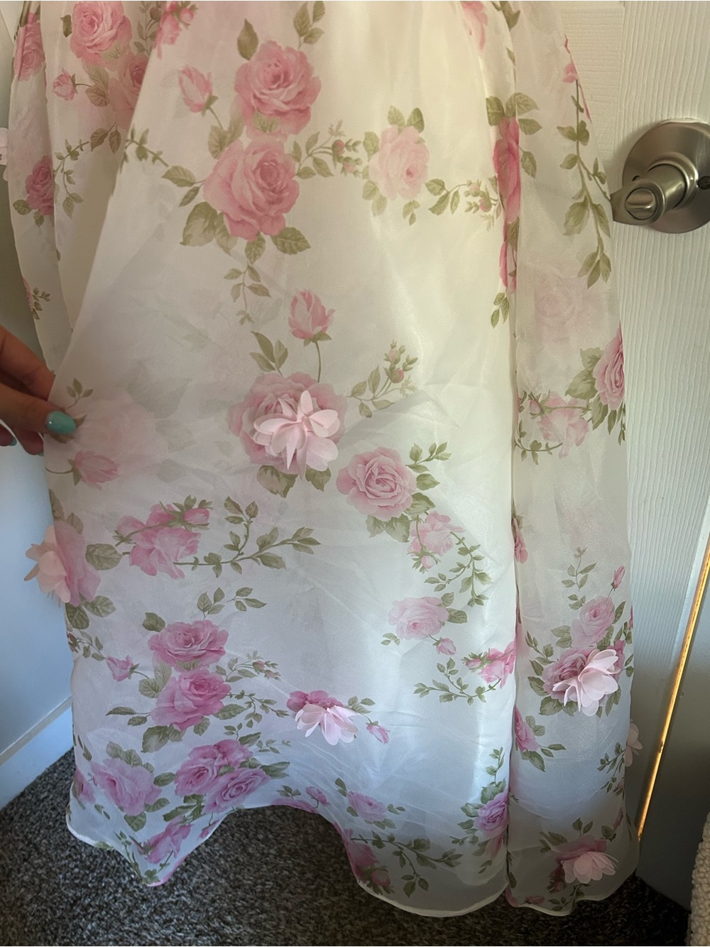 Windsor Size 11 White and Pink Floral Mermaid Gown (New with tags) - Picture 6 of 7